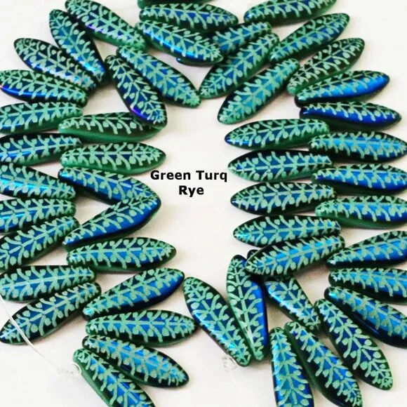 Unique Colorful Czech Dagger Glass Beads - Picture 2 of 5